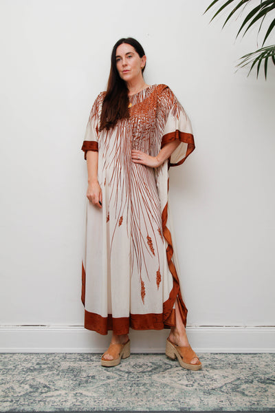 Rare 1970s Princess Raspanti Italian Batwing Kaftan Maxi Dress