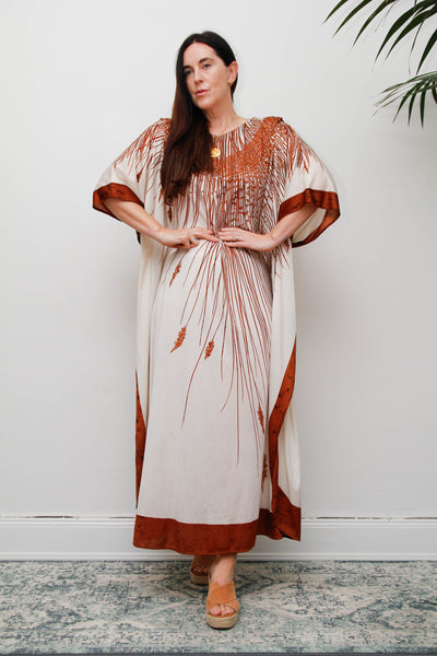 Rare 1970s Princess Raspanti Italian Batwing Kaftan Maxi Dress