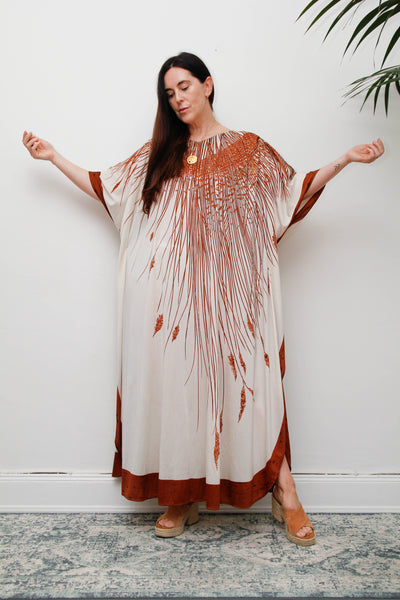 Rare 1970s Princess Raspanti Italian Batwing Kaftan Maxi Dress
