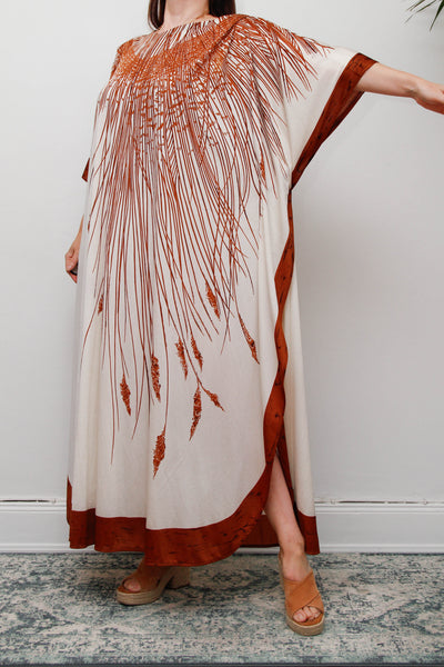 Rare 1970s Princess Raspanti Italian Batwing Kaftan Maxi Dress