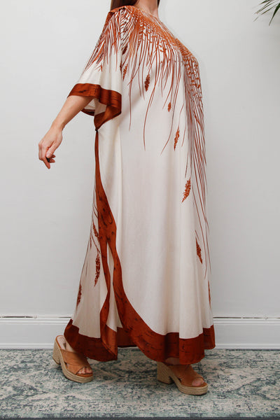 Rare 1970s Princess Raspanti Italian Batwing Kaftan Maxi Dress