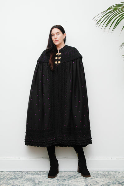 Antique Black Taffeta Cape