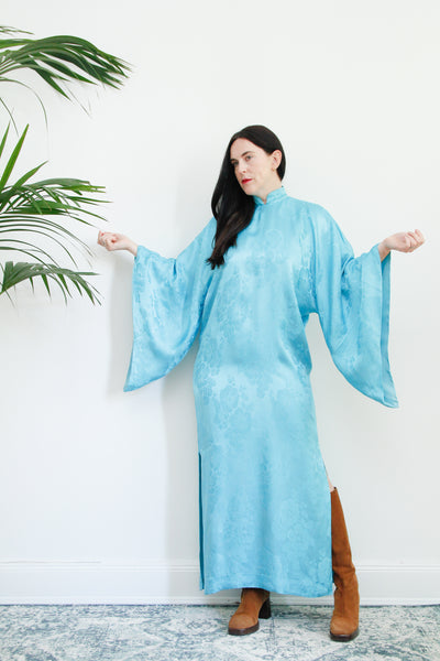 1970's Kimono Kaftan Silk Maxi Dress