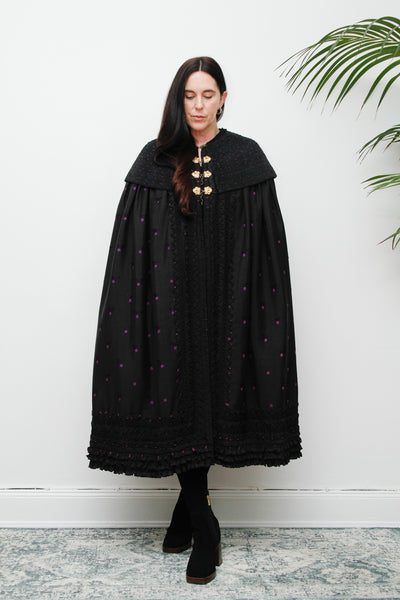 Antique Black Taffeta Cape