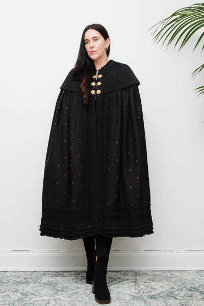 Antique Black Taffeta Cape