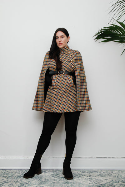 Vintage 1960's Tartan Wool Cape