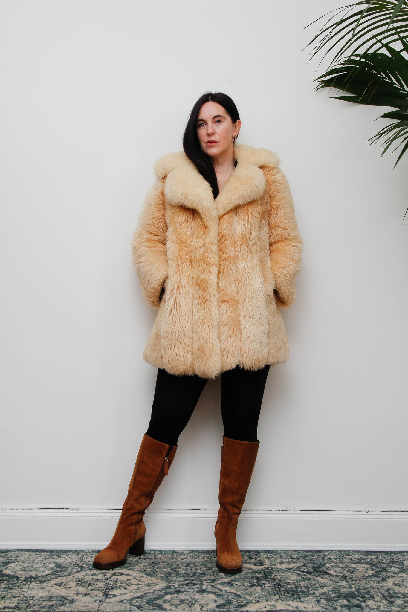 1970's Cream Lamb Shearling Fluffy Sheepskin Coat