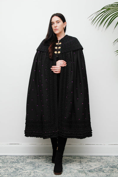 Antique Black Taffeta Cape