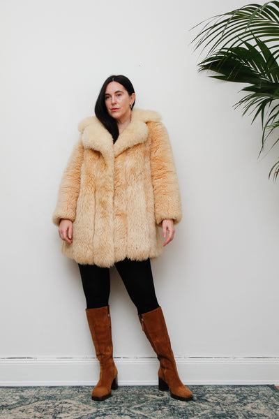 1970's Cream Lamb Shearling Fluffy Sheepskin Coat