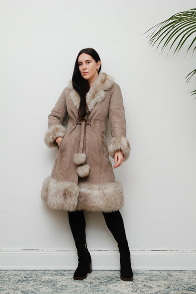 1970's Penny Lane Suede Sheepskin Princess Coat