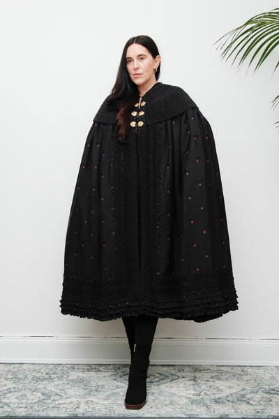 Antique Black Taffeta Cape