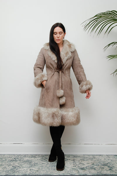 1970's Penny Lane Suede Sheepskin Princess Coat