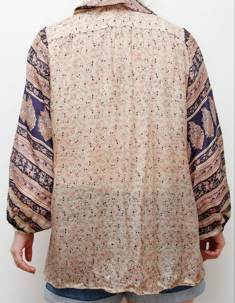 1970's Very Rare Pure Indian Silk Open Top