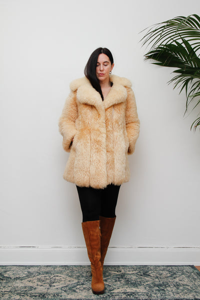 1970's Cream Lamb Shearling Fluffy Sheepskin Coat