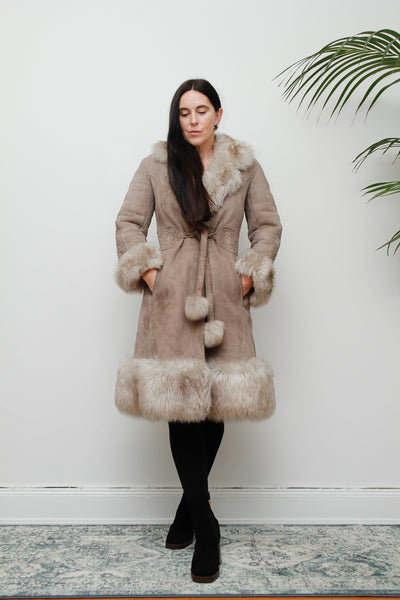 1970's Penny Lane Suede Sheepskin Princess Coat