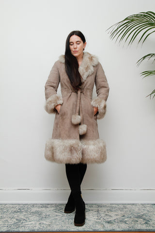 1970's Penny Lane Suede Sheepskin Princess Coat