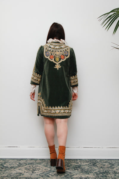 Jimi Hendrix Woodstock Bohemian Green Velvet Antique Jacket