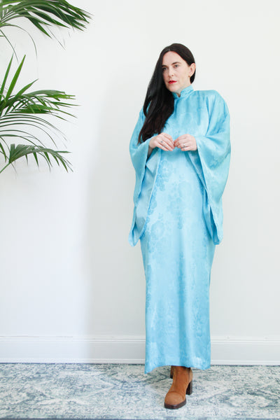 1970's Kimono Kaftan Silk Maxi Dress