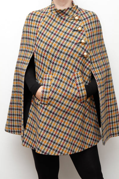 Vintage 1960's Tartan Wool Cape