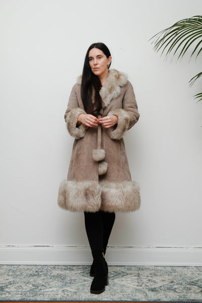 1970's Penny Lane Suede Sheepskin Princess Coat