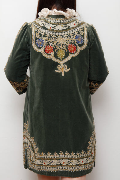 Jimi Hendrix Woodstock Bohemian Green Velvet Antique Jacket
