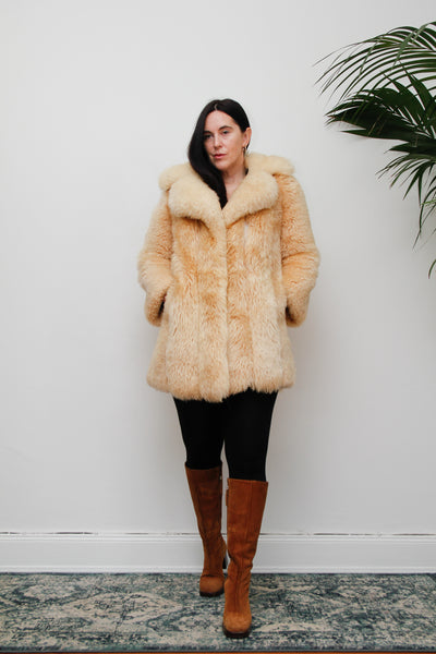 1970's Cream Lamb Shearling Fluffy Sheepskin Coat