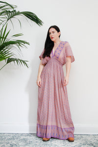 Vintage Floral Indian Cotton Maxi Kaftan