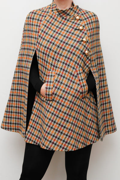 Vintage 1960's Tartan Wool Cape