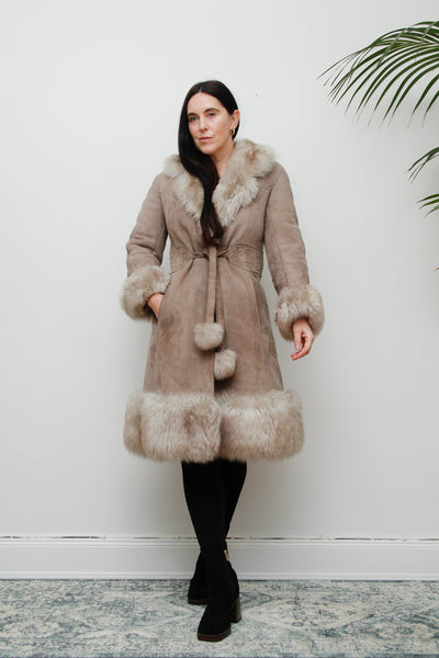 1970's Penny Lane Suede Sheepskin Princess Coat