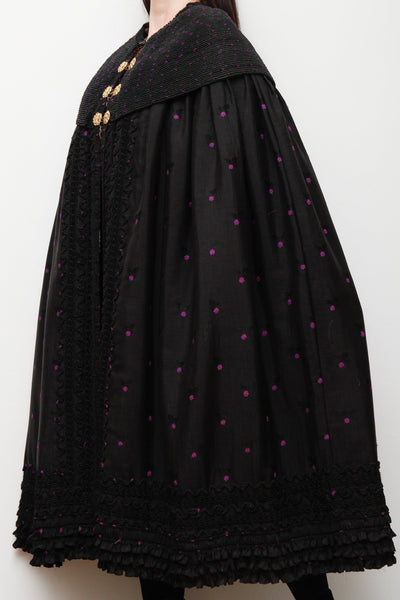 Antique Black Taffeta Cape