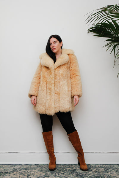 1970's Cream Lamb Shearling Fluffy Sheepskin Coat