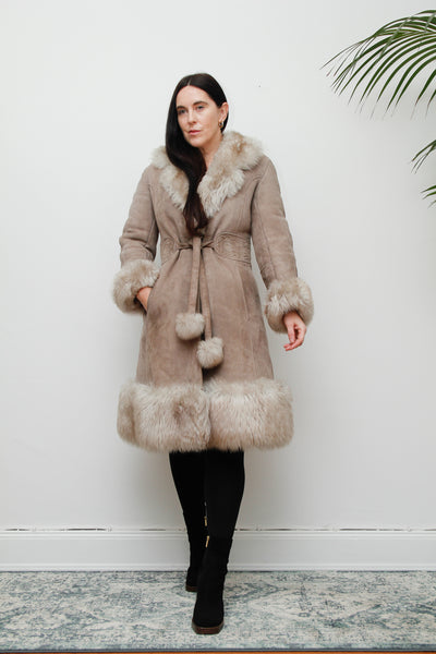 1970's Penny Lane Suede Sheepskin Princess Coat