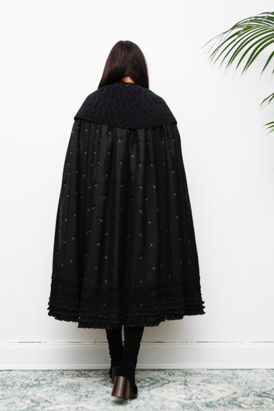 Antique Black Taffeta Cape