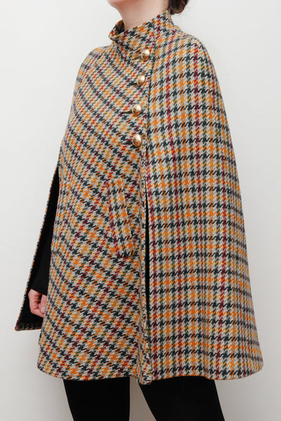 Vintage 1960's Tartan Wool Cape