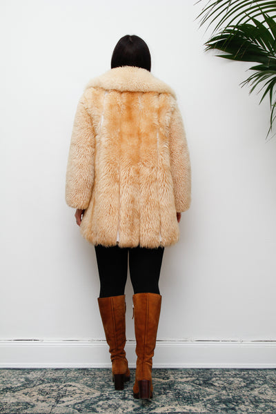 1970's Cream Lamb Shearling Fluffy Sheepskin Coat