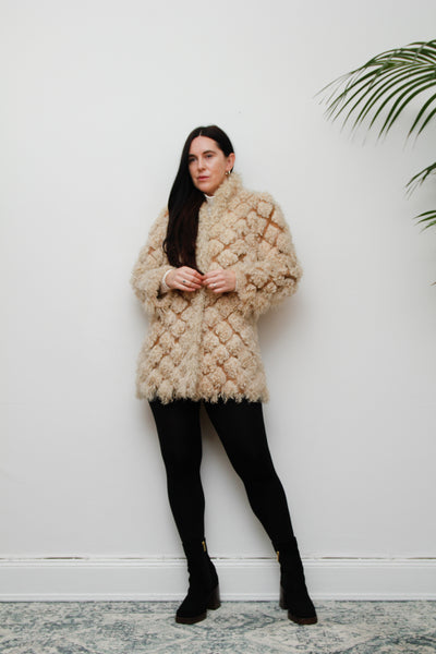 1970's Mongolian Curly Lamb Sheepskin Coat