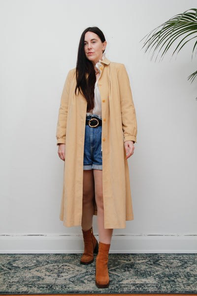 1970's Vintage Cord Cotton Trench Jacket Coat