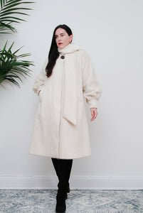1980's Rare Cream Lama Wool Cape Coat