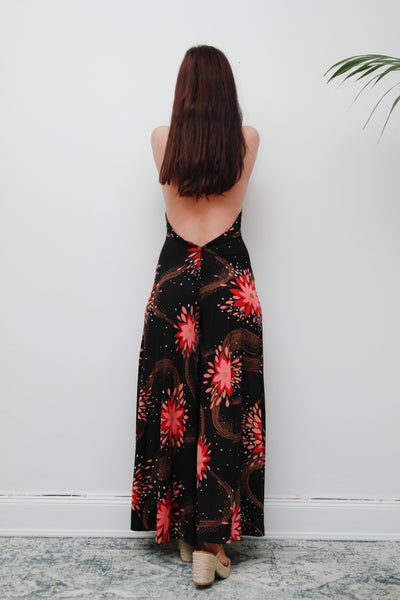 Stunning 1970s Vintage Floral Palazzo Jumpsuit – Floral Boho Style
