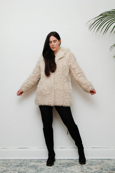 1970's Mongolian Curly Lamb Sheepskin Coat