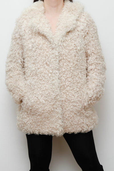 1970's Mongolian Curly Lamb Sheepskin Coat