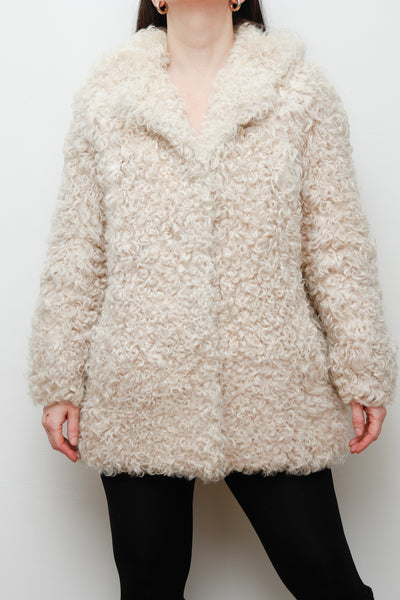 1970's Mongolian Curly Lamb Sheepskin Coat