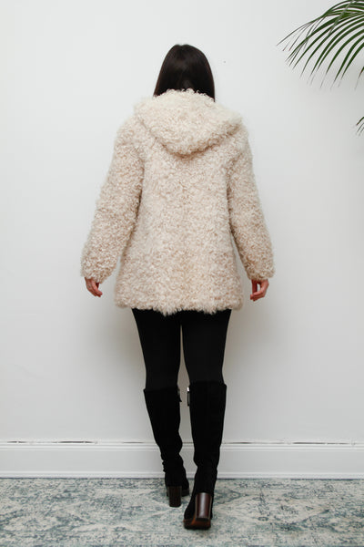 1970's Mongolian Curly Lamb Sheepskin Coat