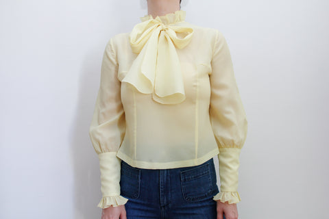 1970's Prairie Pussy Bow Blouse