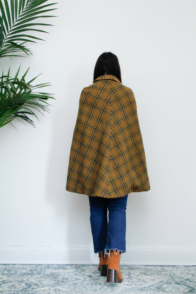 Vintage 1970's Tartan Wool Cape – strobevintage