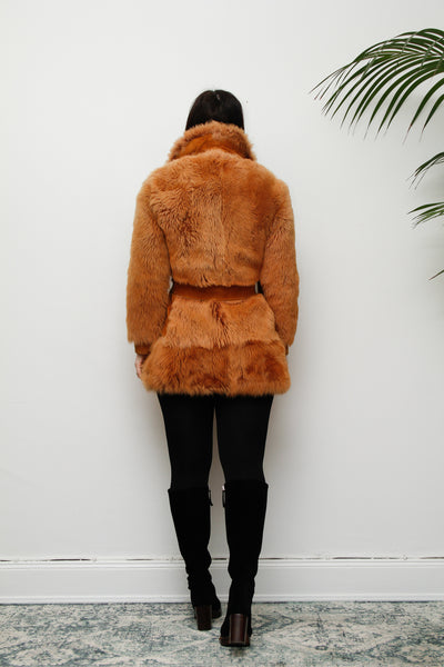 1970's Tan Lamb Shearling Fluffy Sheepskin Coat