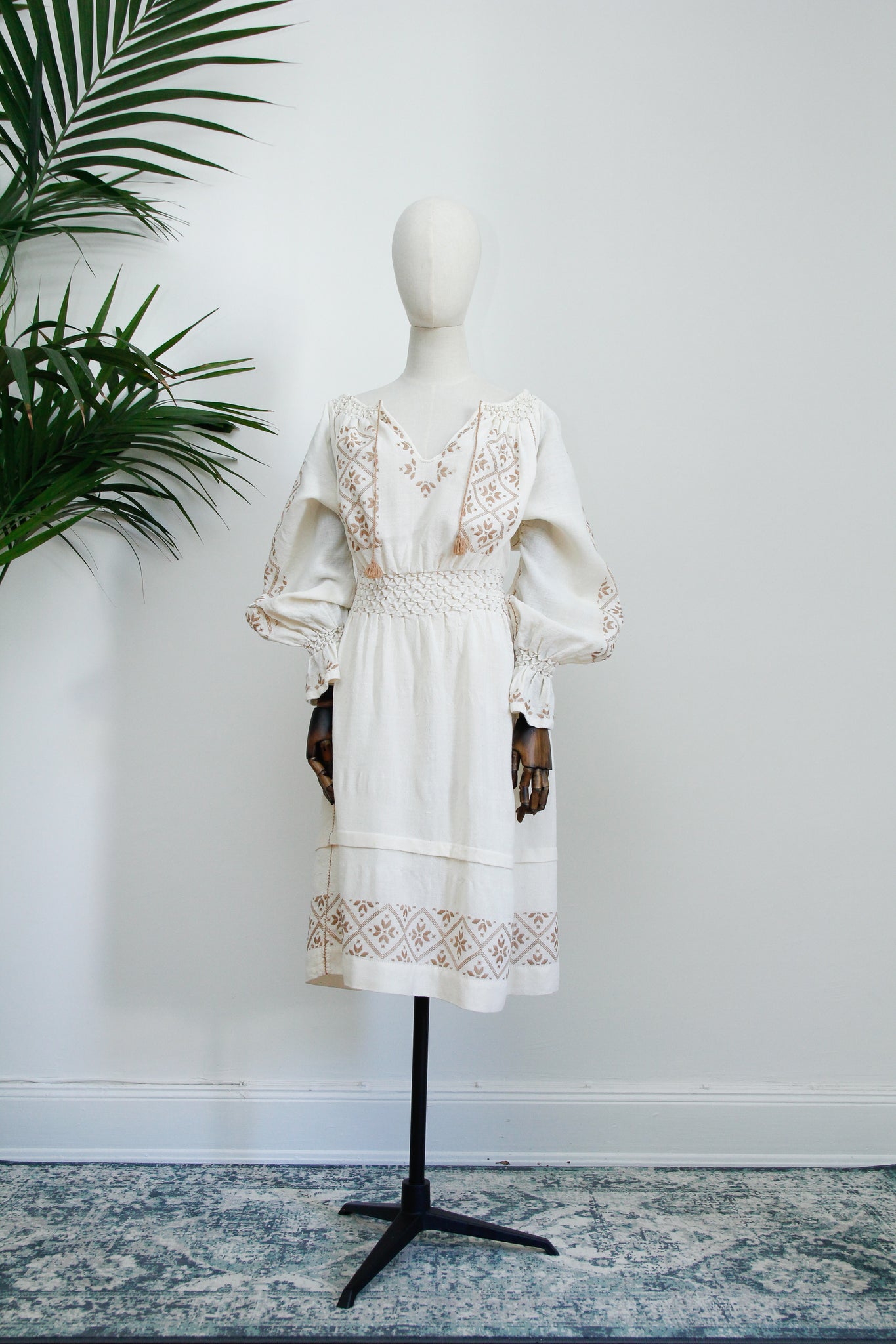 1970's Hungarian Floral Folklore Embroidered Traditional Dress