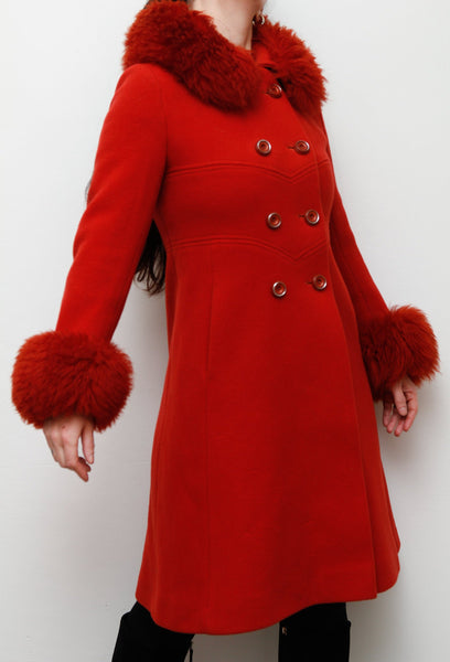 1960's Princess Wool Fur Coat