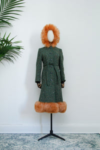 70' Wool Real Fur Trench Coat Princess Coat