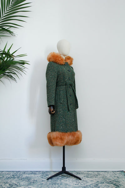 70' Wool Real Fur Trench Coat Princess Coat